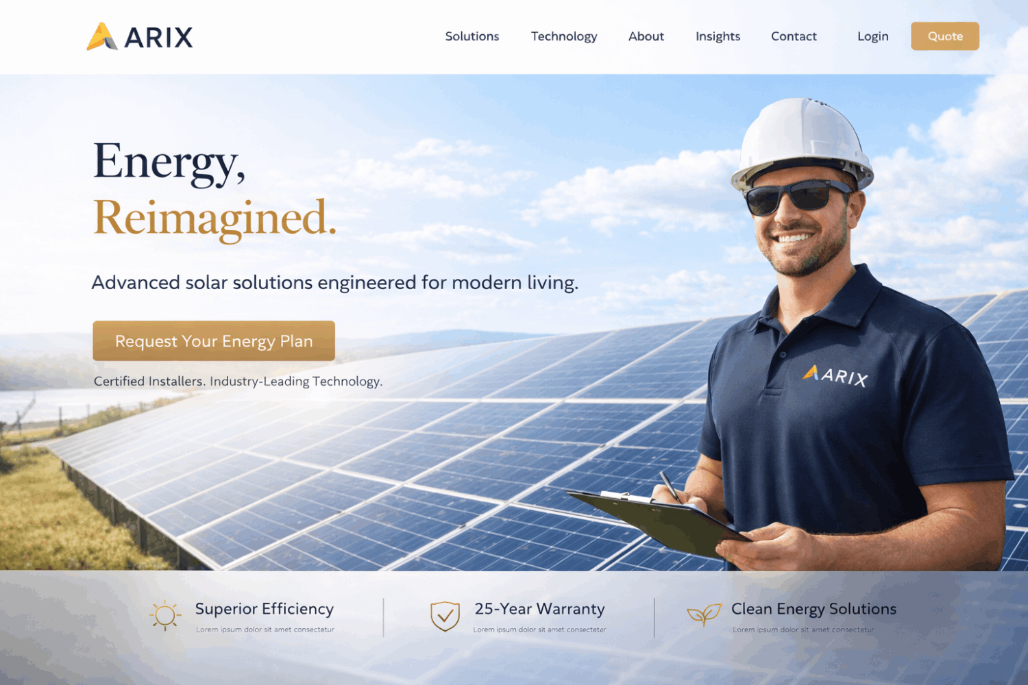 Arix website front page